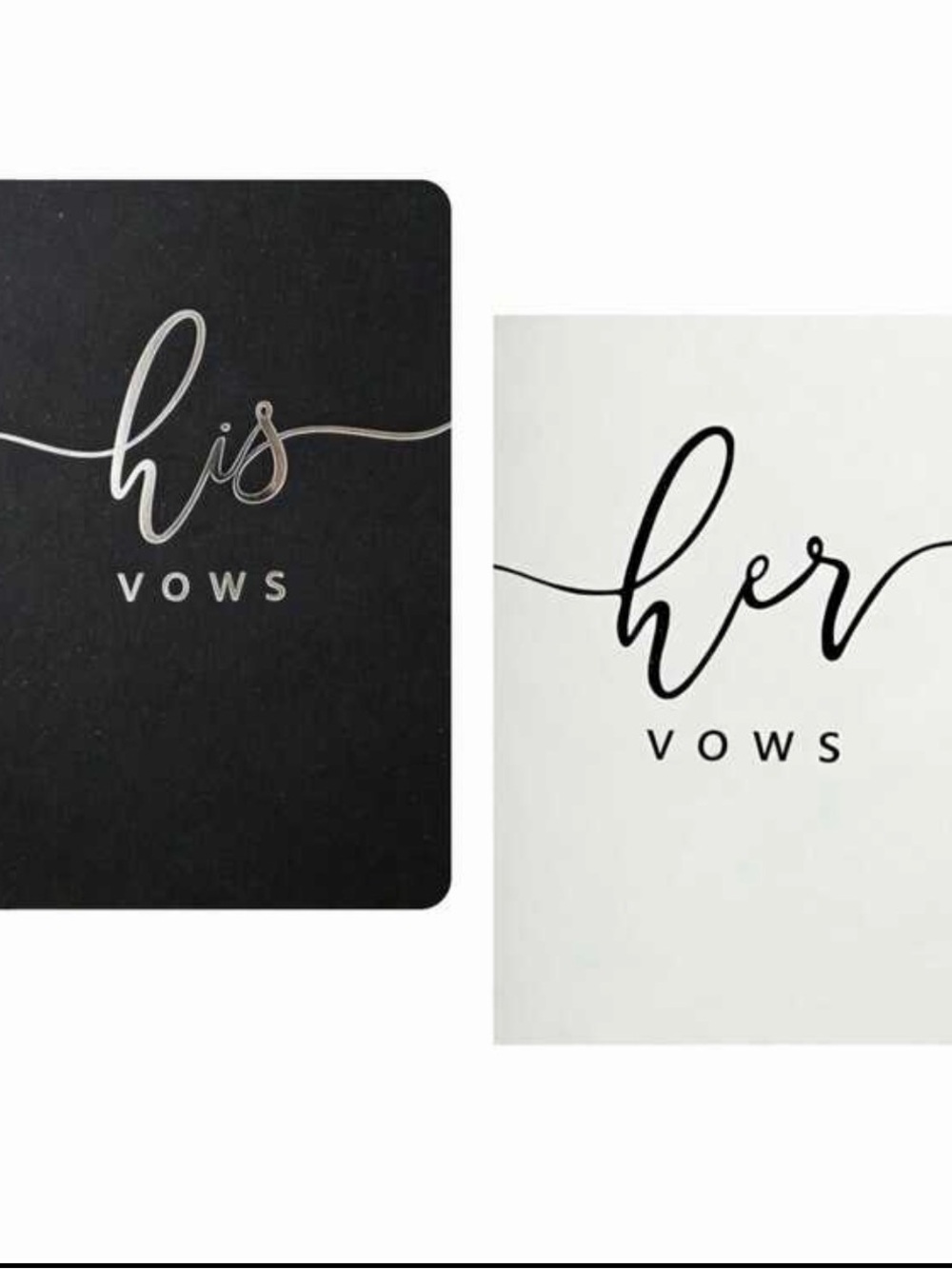 SHEIN His & Her Vows Notebooks - Black and White Set